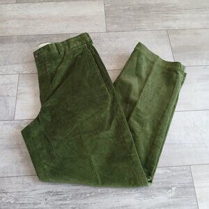 Brooks Brothers 346 Olive Green Corduroy Pants Mens W33 L30 Cotton Blend